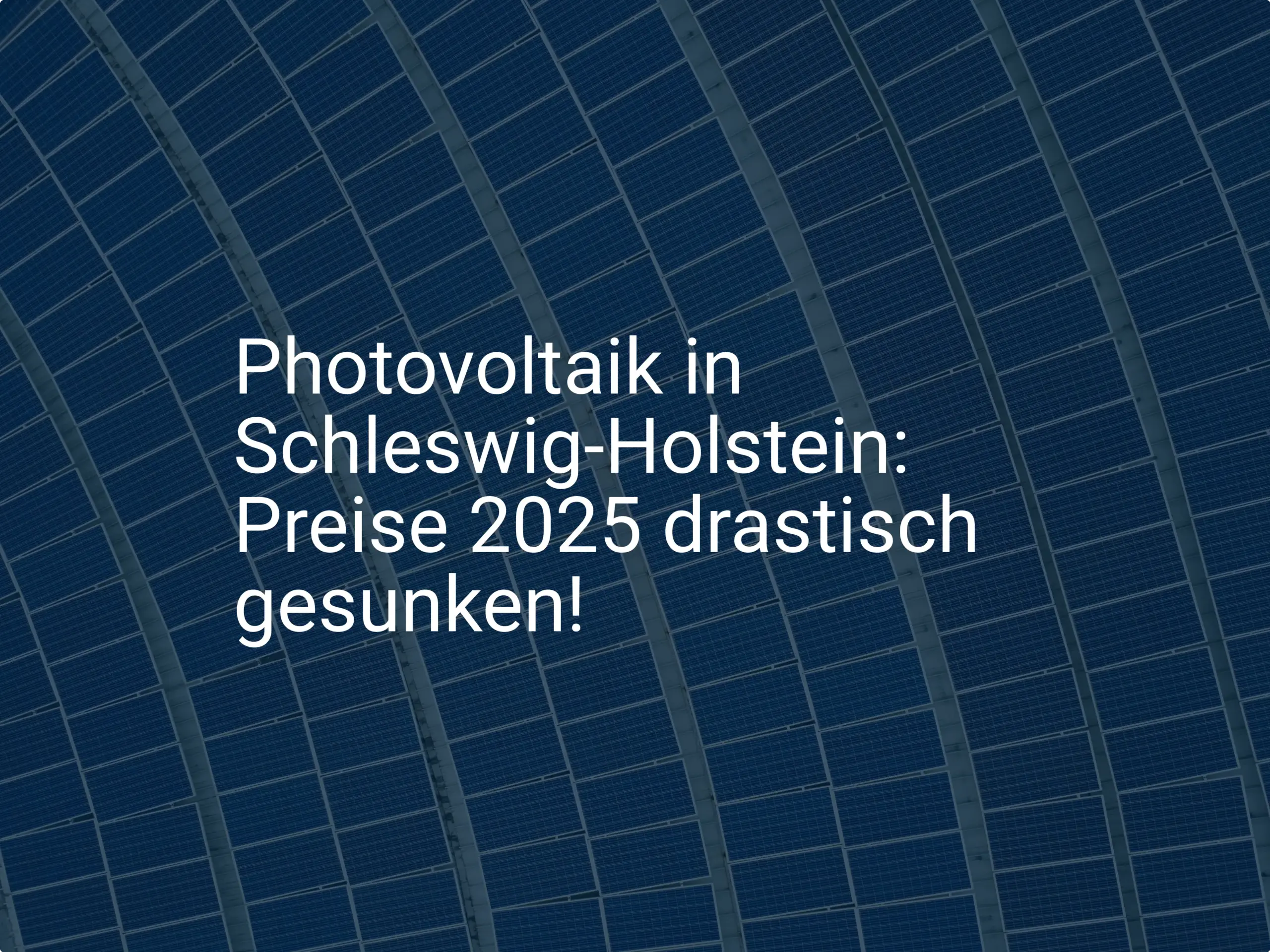 Photovoltaik in Schleswig-Holstein: Preise 2025 drastisch gesunken!