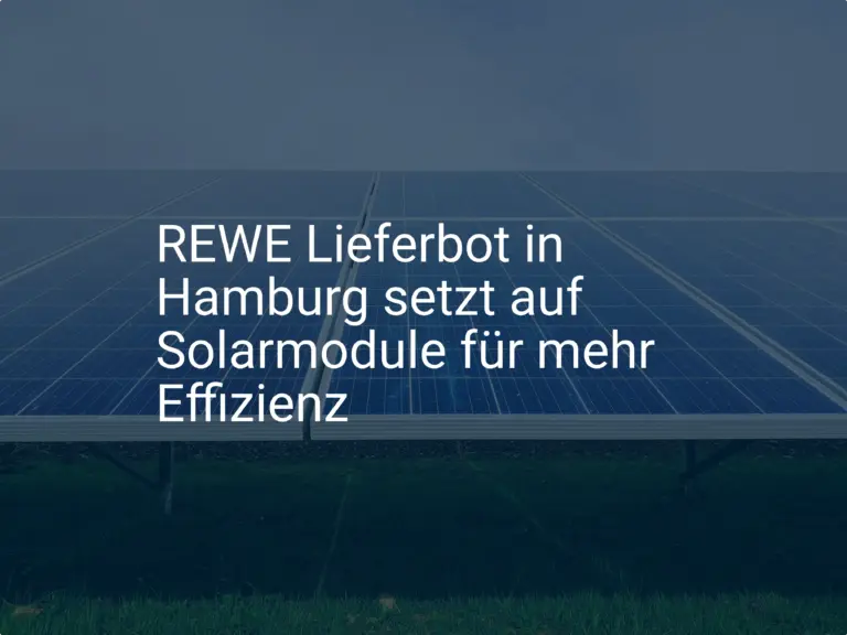 REWE Lieferbot in Hamburg setzt auf Solarmodule für mehr Effizienz