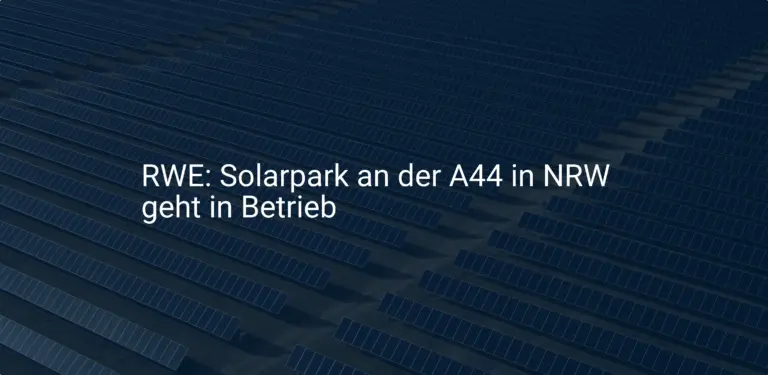 RWE: Solarpark an der A44 in NRW geht in Betrieb