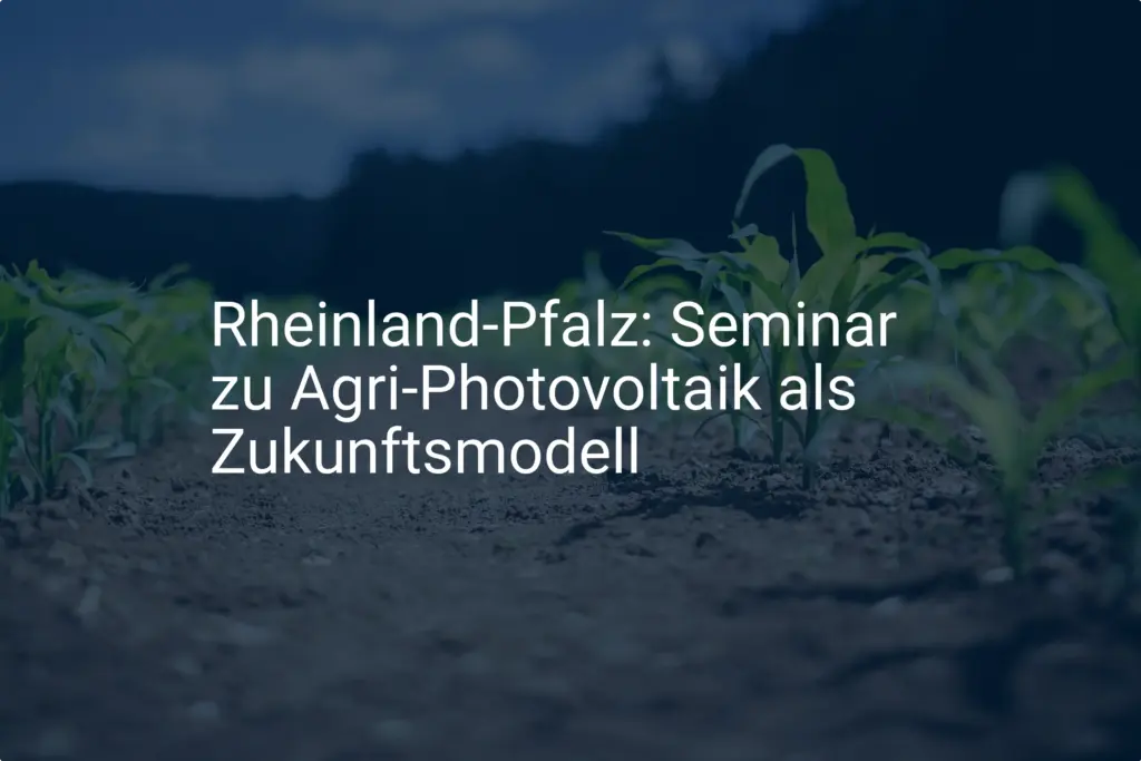 Rheinland-Pfalz: Agri-Photovoltaik Seminar ebnet Weg zum Zukunftsmodell