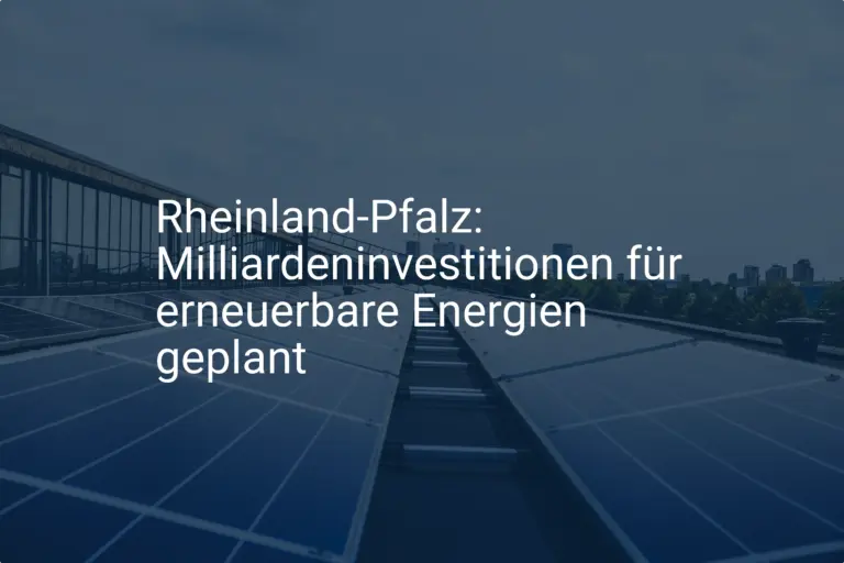 Rheinland-Pfalz: Milliardeninvestitionen für erneuerbare Energien geplant