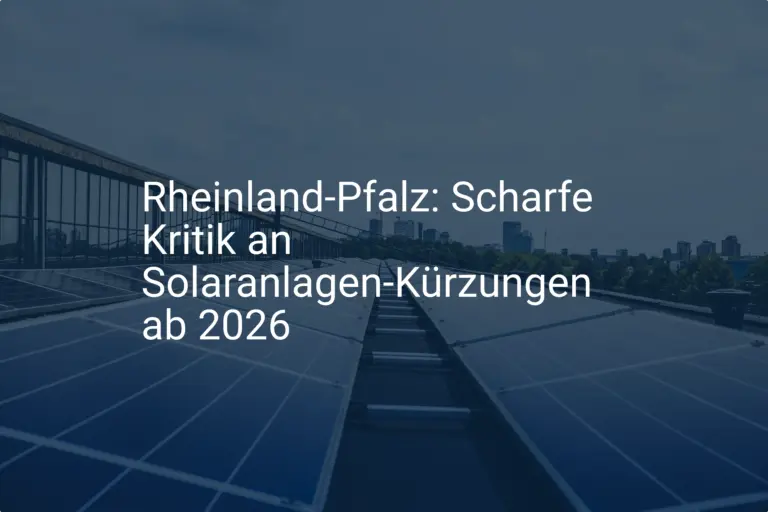 Rheinland-Pfalz: Scharfe Kritik an Solaranlagen-Kürzungen ab 2026