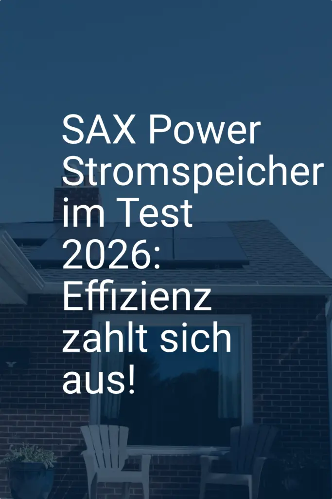 SAX Power Stromspeicher im Test 2026: Effizienz zahlt sich aus!
