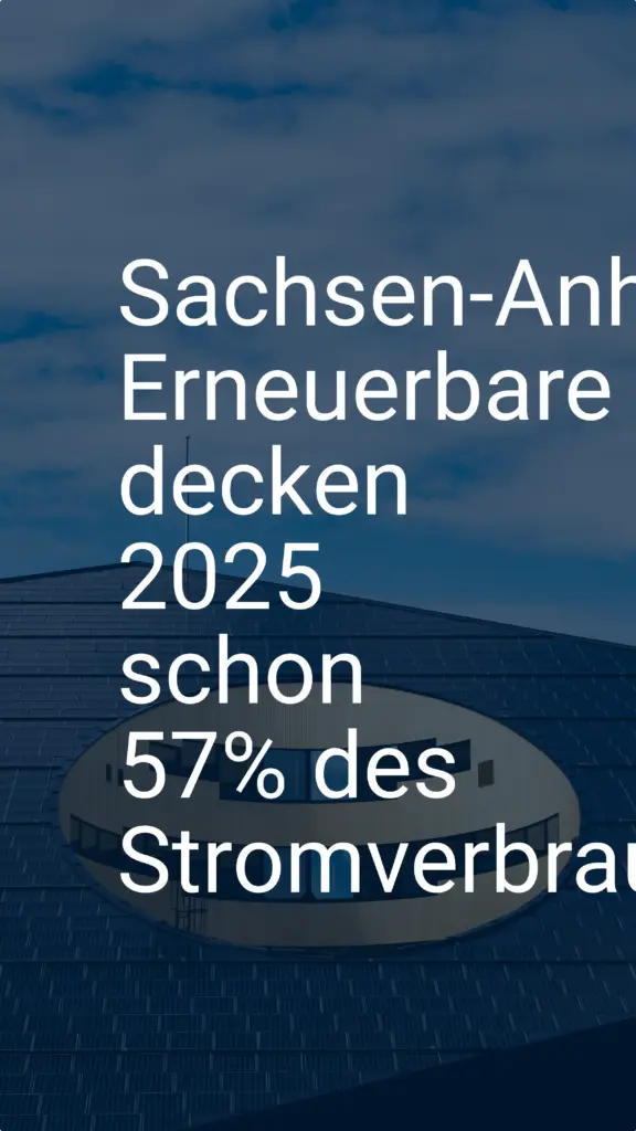 Sachsen-Anhalt: Erneuerbare decken 2025 schon 57% des Stromverbrauchs