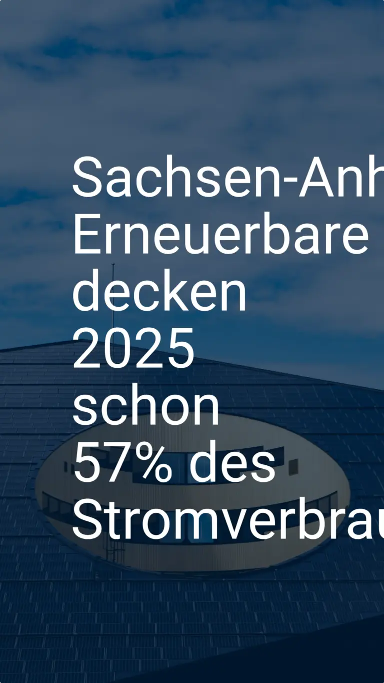 Sachsen-Anhalt: Erneuerbare decken 2025 schon 57% des Stromverbrauchs