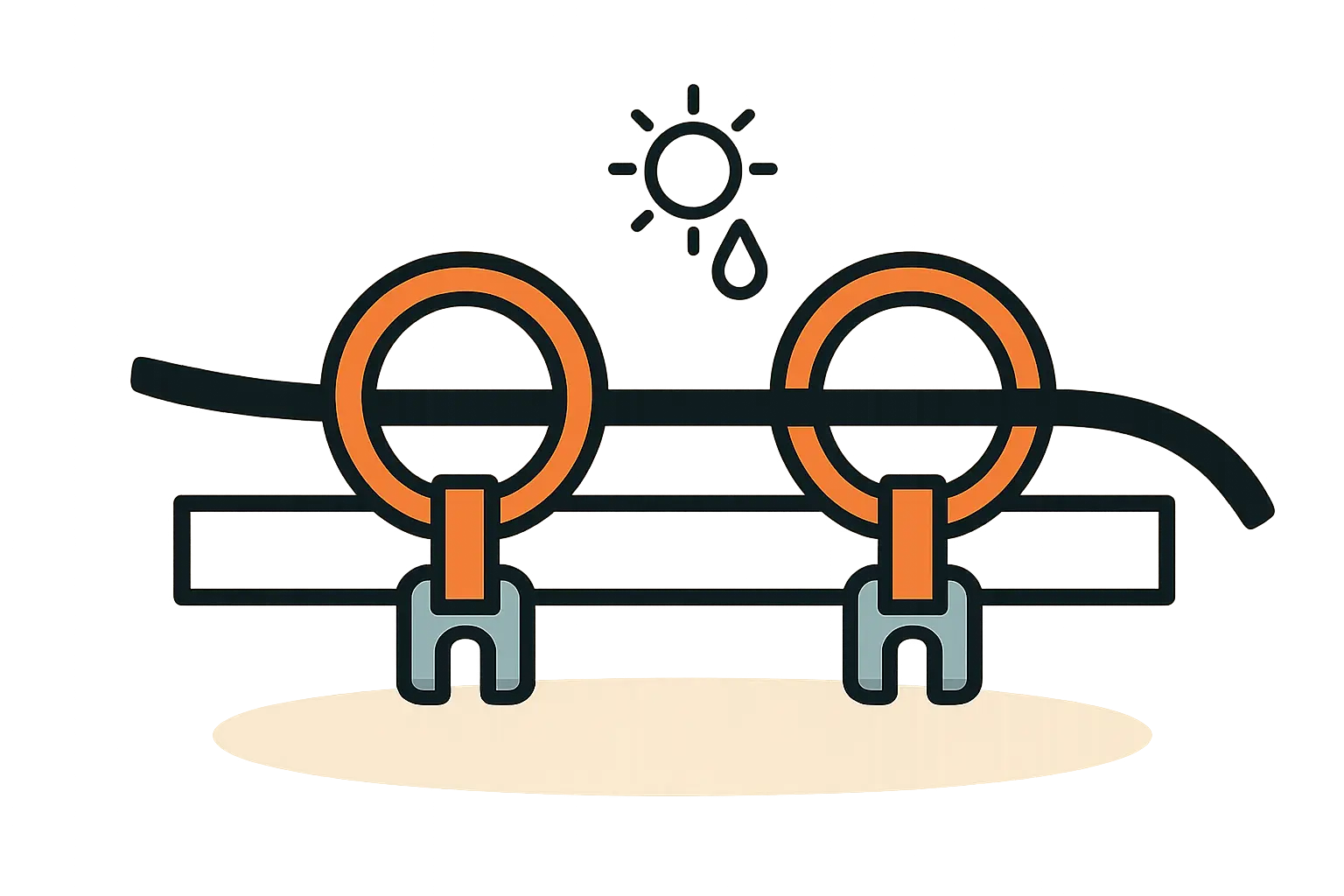 Die richtige Befestigung der DC-Verkabelung am Gestell