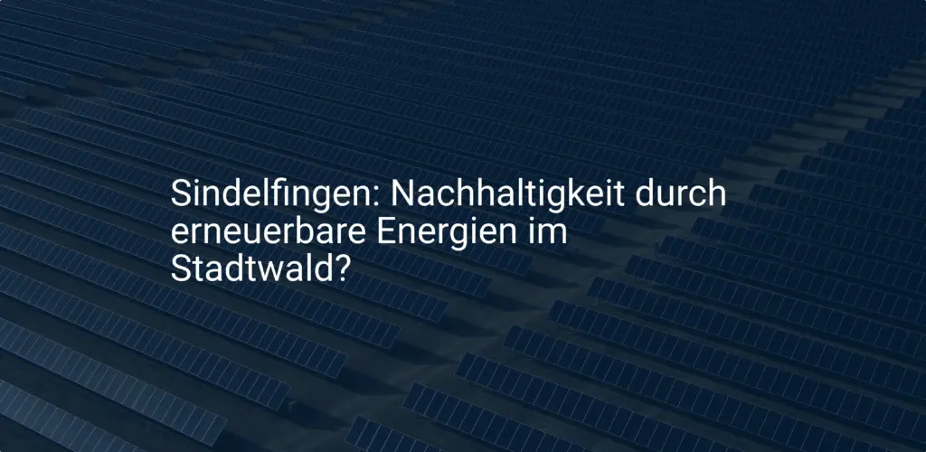 Sindelfingen: Nachhaltigkeit durch erneuerbare Energien im Stadtwald?