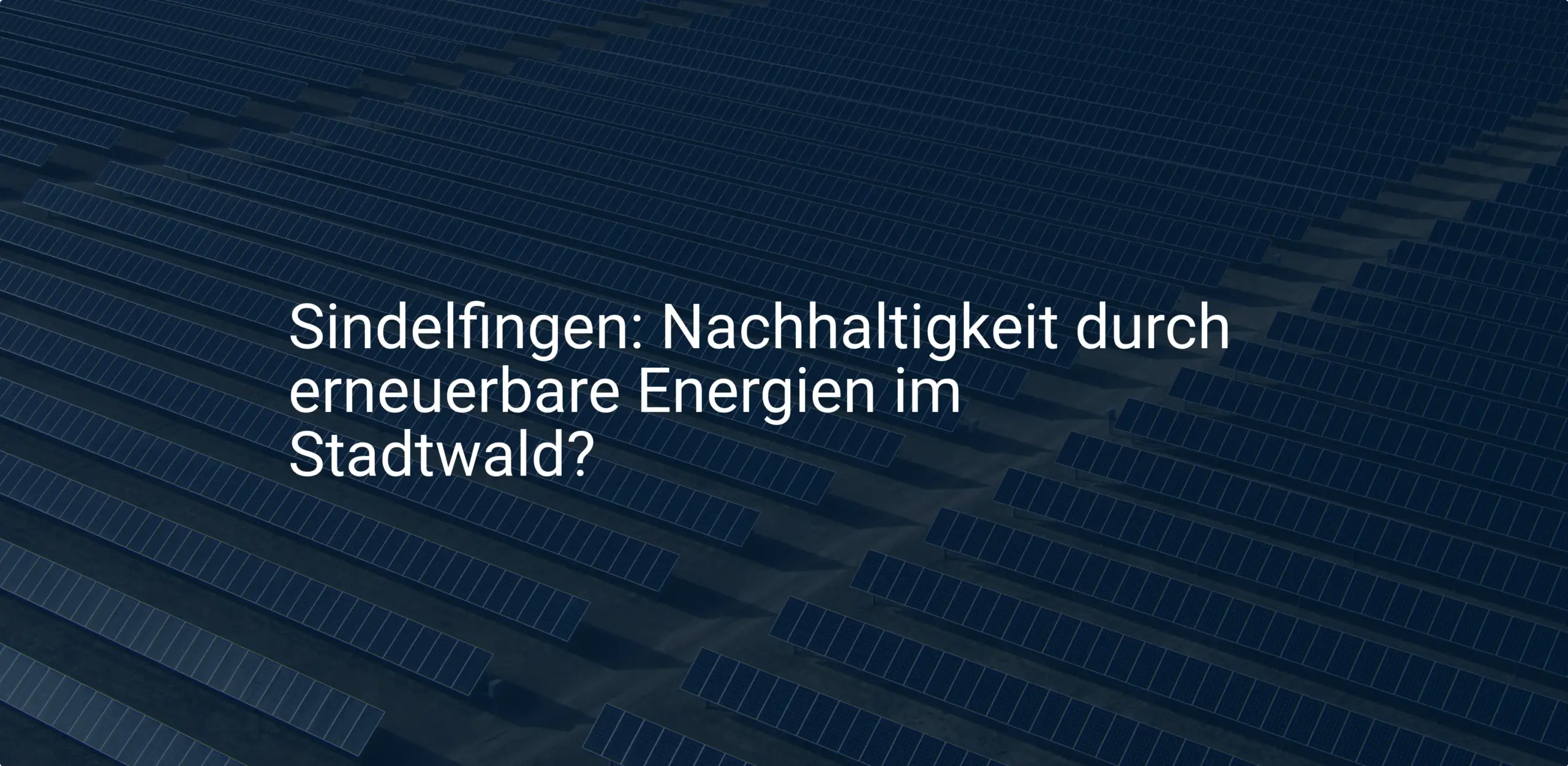 Sindelfingen: Nachhaltigkeit durch erneuerbare Energien im Stadtwald?