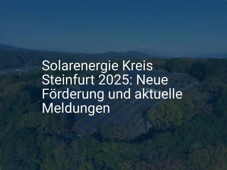 Solarenergie Kreis Steinfurt 2025: Neue Förderung und aktuelle Meldungen