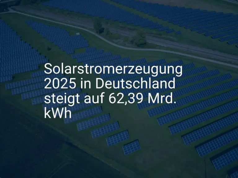 Solarstromerzeugung in Deutschland: Prognose 2025 erwartet 62 TWh