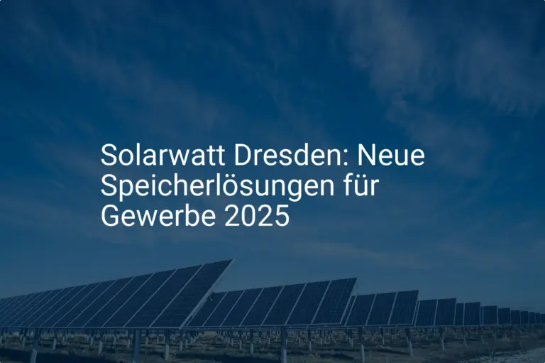 Solarwatt Gewerbespeicher: Dresden plant 2025 mit neuen Kostenmodellen