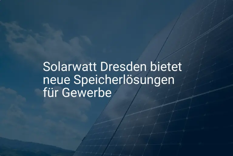 Solarwatt Gewerbespeicher aus Dresden: Was kosten die Lösungen?