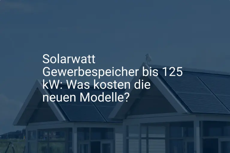 Solarwatt Gewerbespeicher bis 125 kW: Was kosten die neuen Modelle?