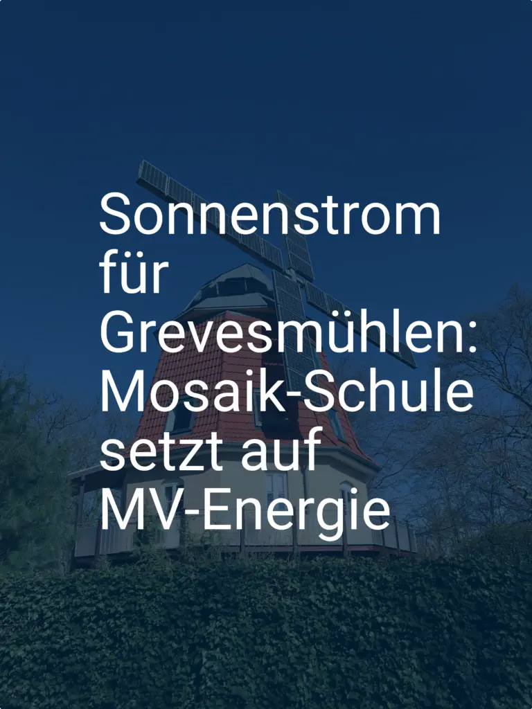Sonnenstrom für Grevesmühlen: Mosaik-Schule setzt auf MV-Energie