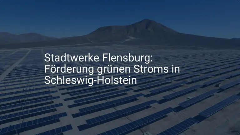 Stadtwerke Flensburg: Förderung grünen Stroms in Schleswig-Holstein