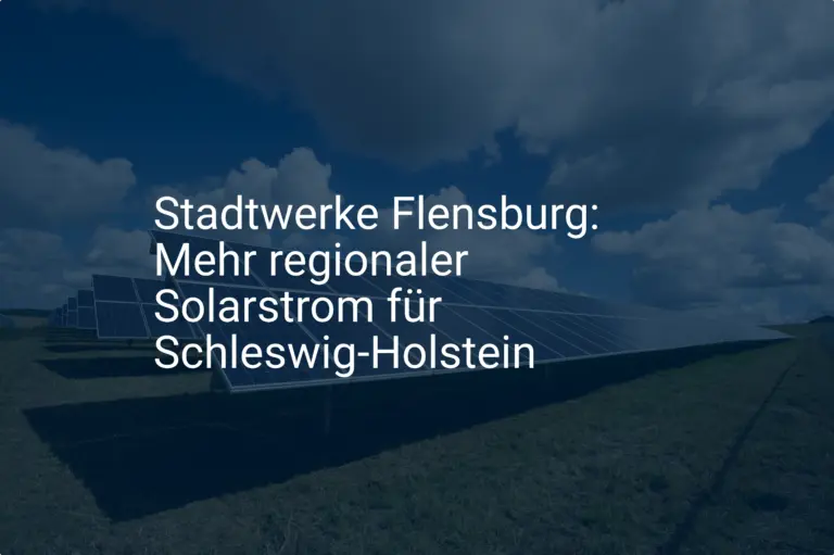 Stadtwerke Flensburg: Mehr regionaler Solarstrom für Schleswig-Holstein