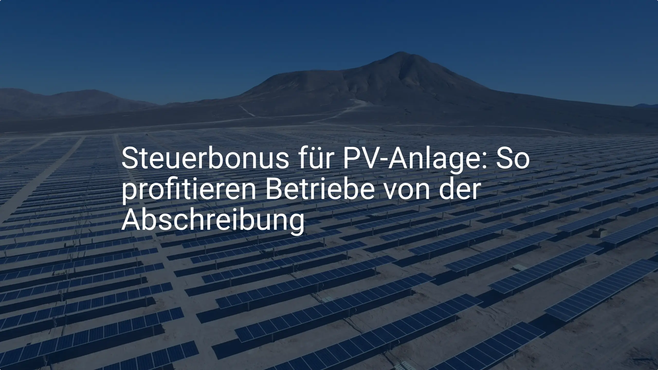 Steuerbonus für PV-Anlage: So profitieren Betriebe von der Abschreibung