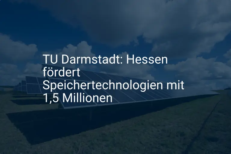 TU Darmstadt: Hessen fördert Speichertechnologien mit 1,5 Millionen