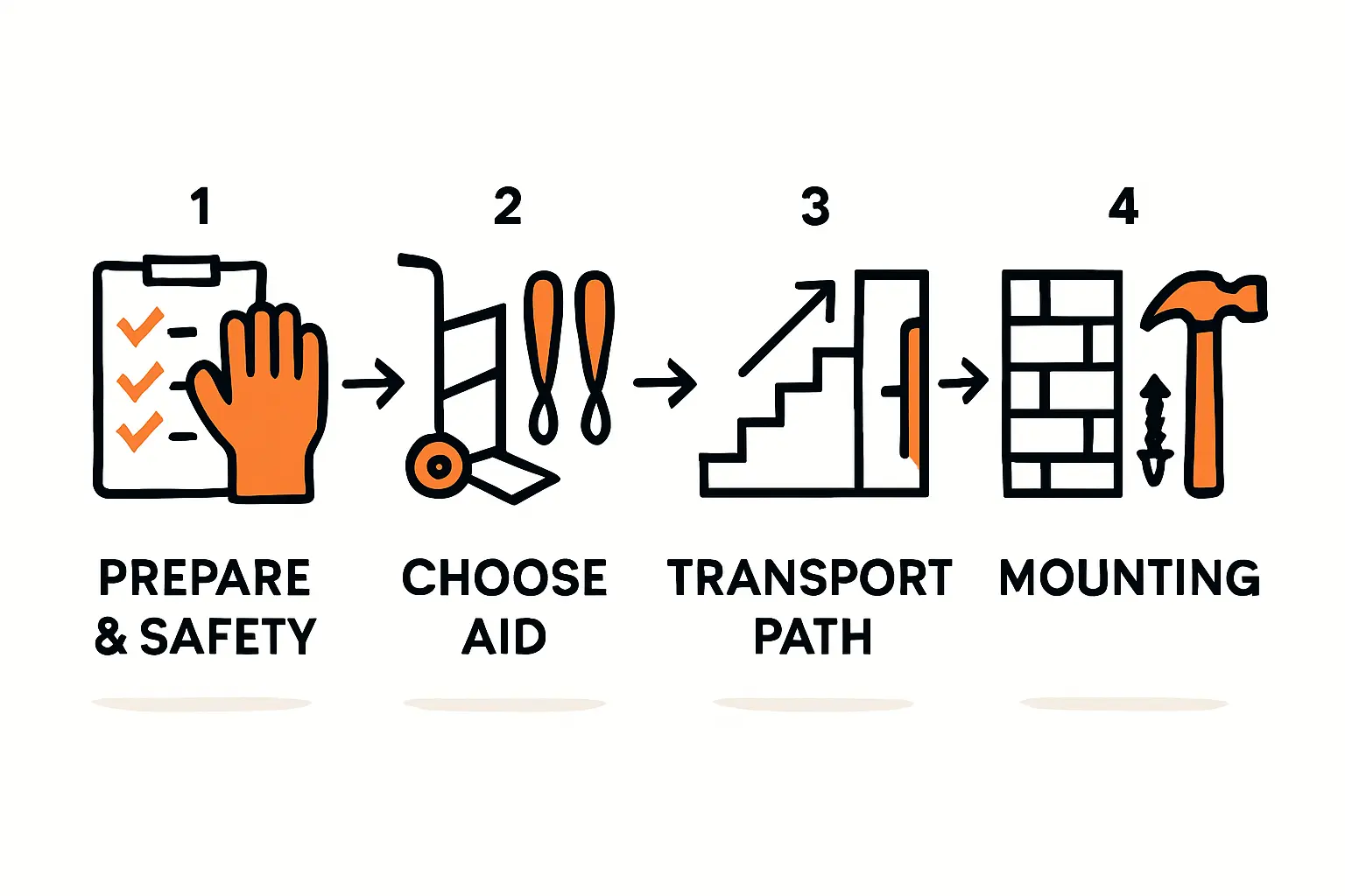 Zwei Personen, die mit Tragegurten einen großen Wechselrichter durch einen engen Kellerflur manövrieren. Für enge Passagen oder unebene Böden sind Tragegurte eine flexible Alternative.