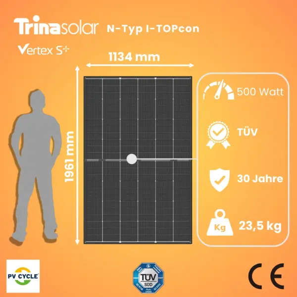 Balkonkraftwerk Quattro XXL 2000 Watt 800 Watt Trina Vertex Doppelglas Solarmodule APSystems