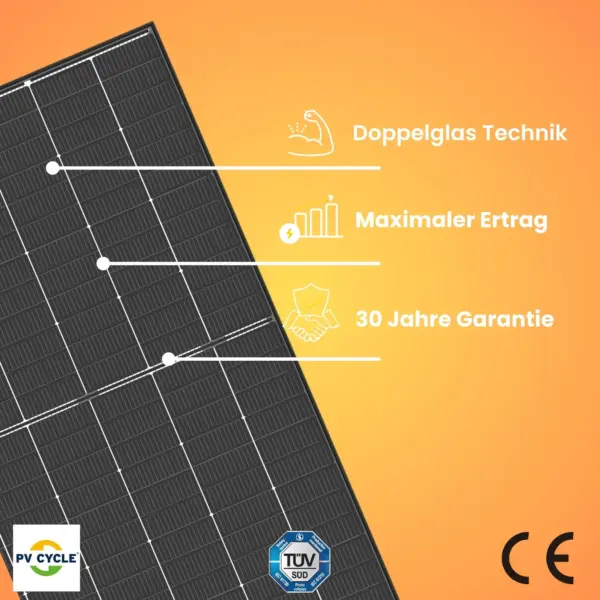 Balkonkraftwerk Quattro XXL 2000 Watt 800 Watt Trina Vertex Doppelglas Solarmodule APSystems