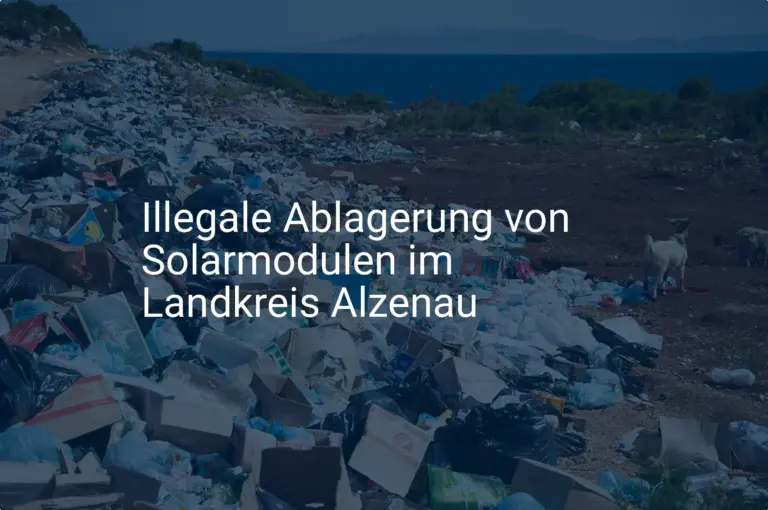 Umweltskandal: Illegale Solarmodul Ablagerung weitet sich in Alzenau aus