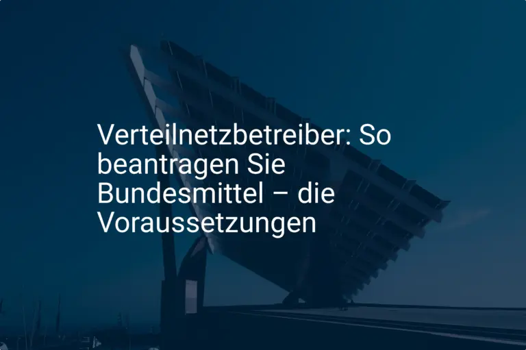 Verteilnetzbetreiber: So beantragen Sie Bundesmittel – die Voraussetzungen