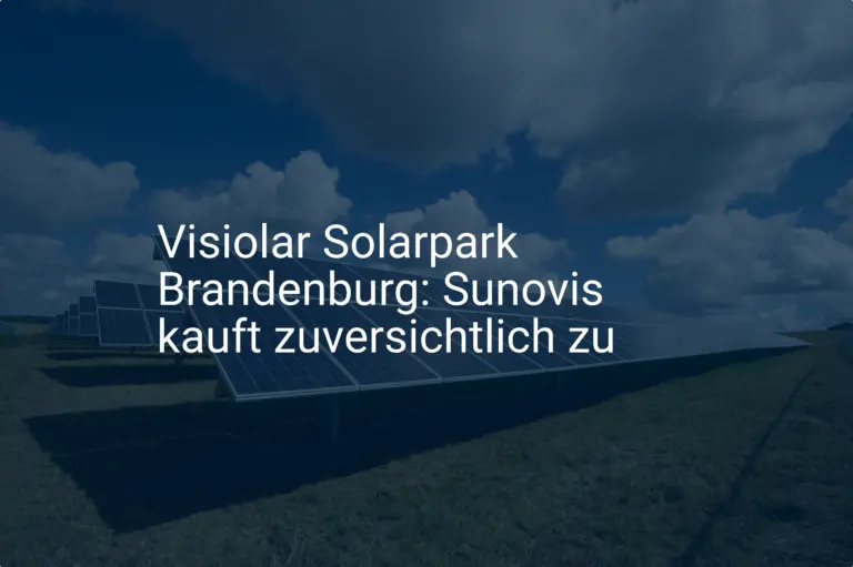 Visiolar Solarpark Brandenburg: Sunovis kauft zuversichtlich zu