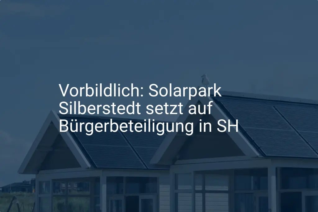 Vorbildlich: Solarpark Silberstedt setzt auf Bürgerbeteiligung in SH