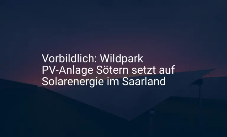 Vorbildlich: Wildpark PV-Anlage Sötern setzt auf Solarenergie im Saarland