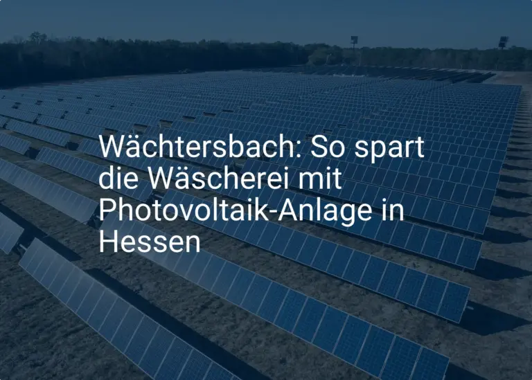 Wächtersbach: So spart die Wäscherei mit Photovoltaik-Anlage in Hessen