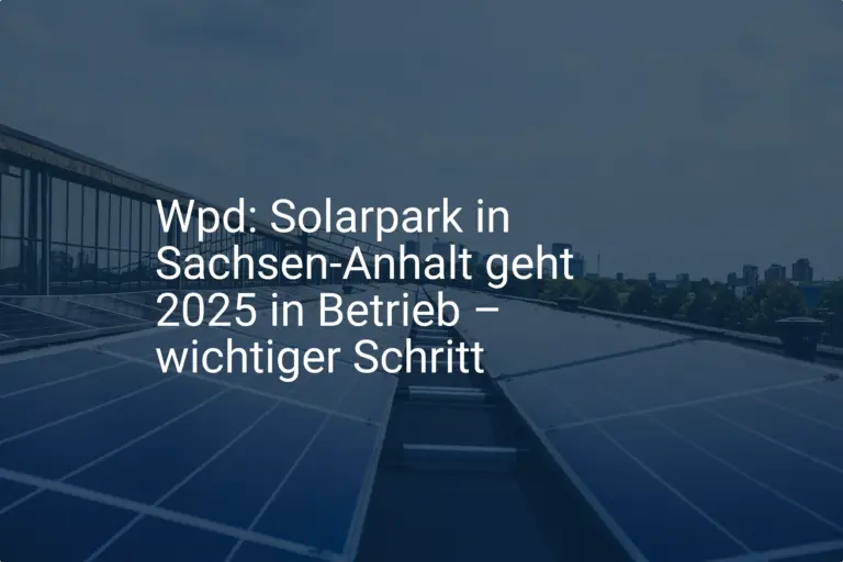 Wpd: Solarpark in Sachsen-Anhalt geht 2025 in Betrieb – wichtiger Schritt