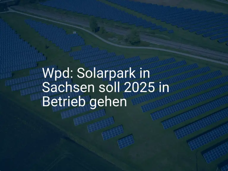 Wpd: Solarpark in Sachsen soll 2025 in Betrieb gehen