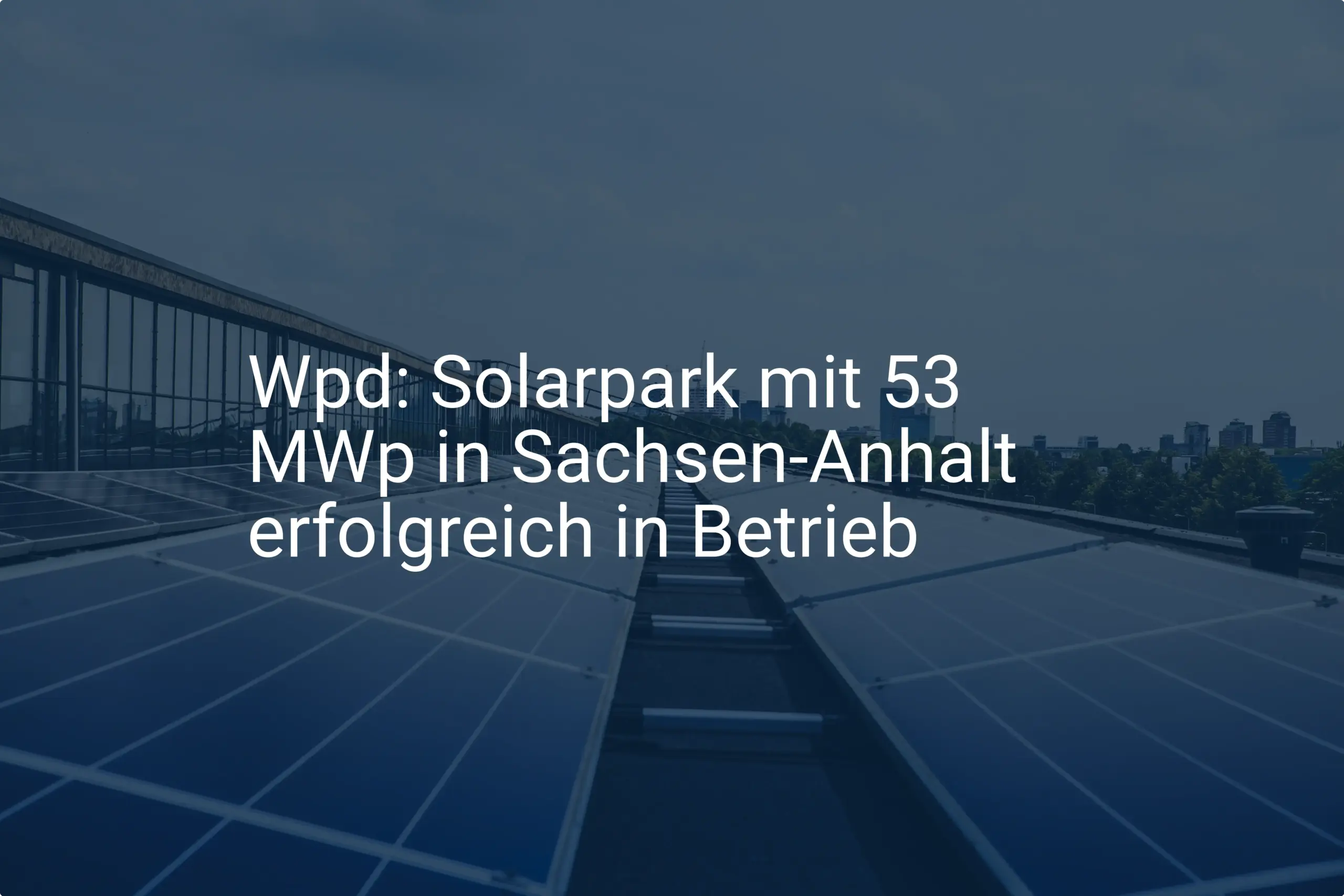 Wpd: Solarpark mit 53 MWp in Sachsen-Anhalt erfolgreich in Betrieb