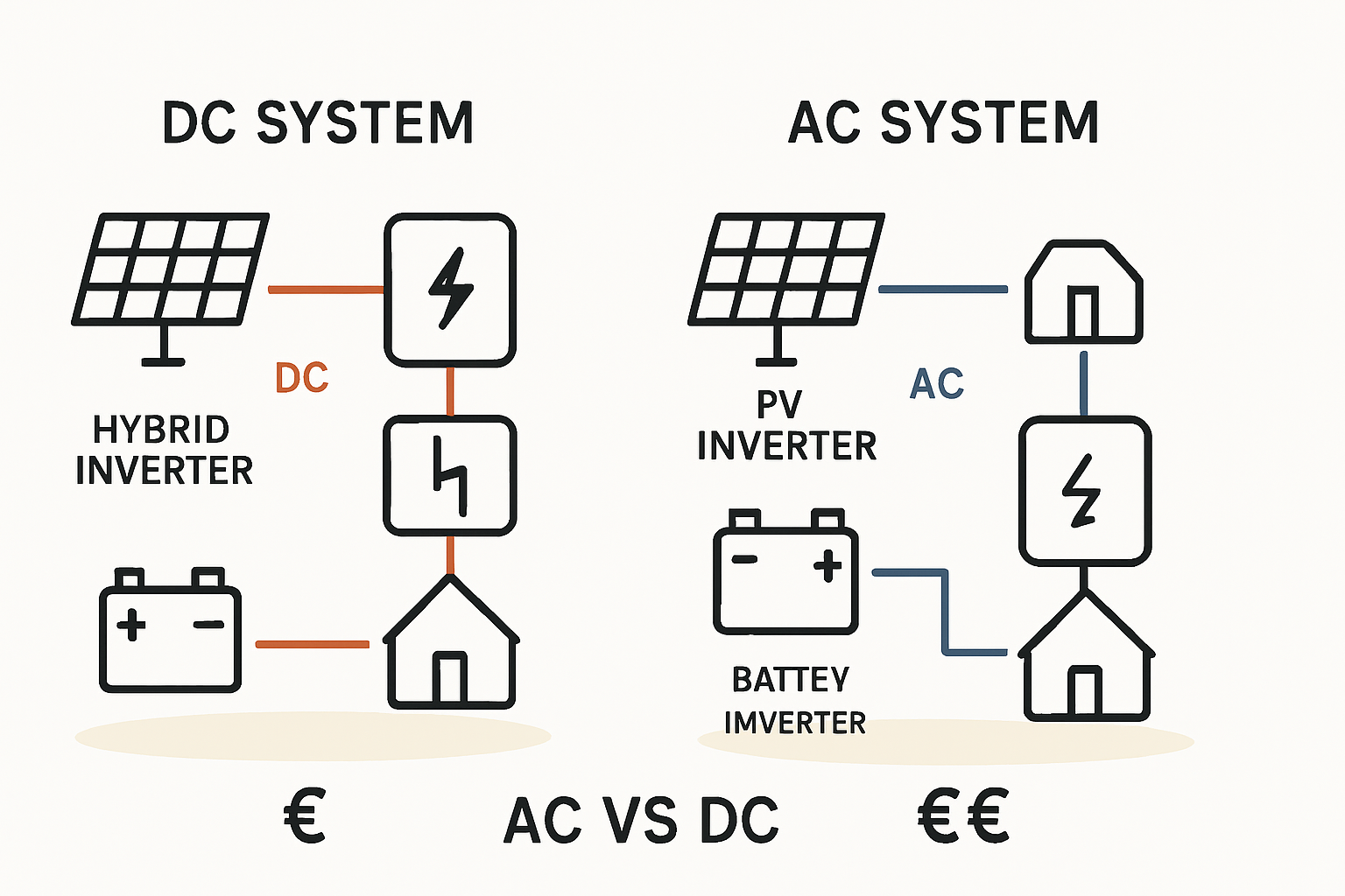AC und DC gekoppelte Stromspeicher im Kostenvergleich