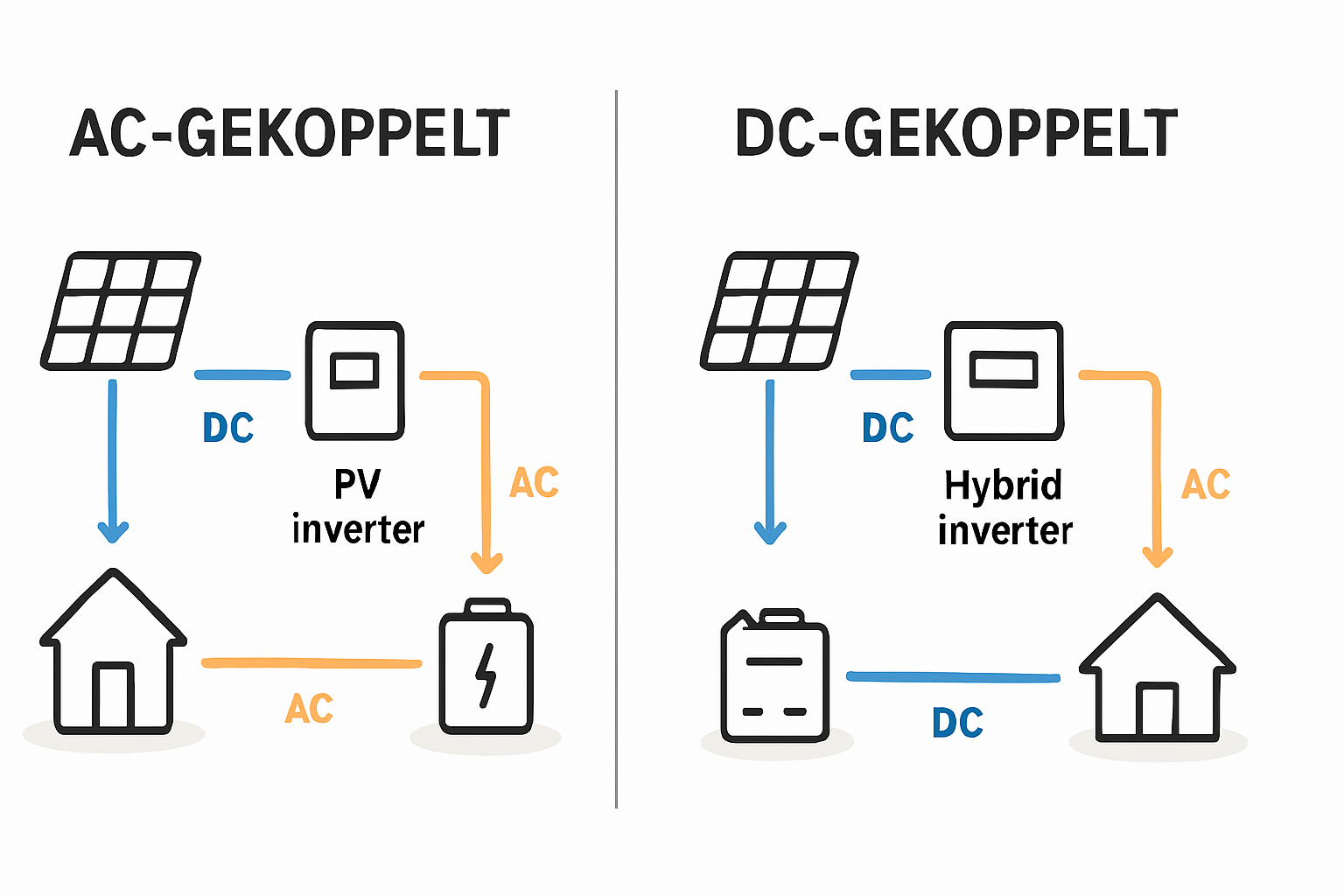 AC- oder DC-gekoppelter Speicher was ist günstiger effizienter