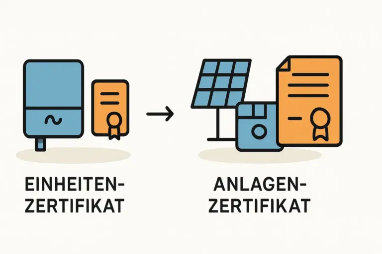 Anlagenzertifikat und Einheitenzertifikat für Netzanschluss verstehen