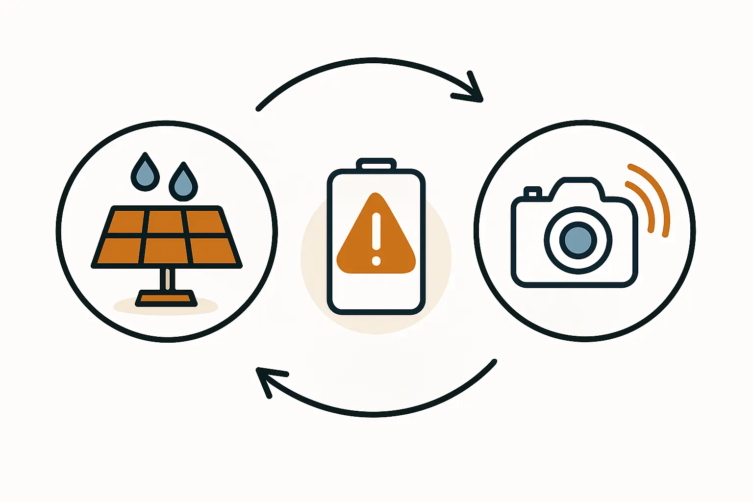 Eine solarbetriebene Überwachungskamera, montiert an einer Gartenhütte, die auf einen Gemüsegarten gerichtet ist.