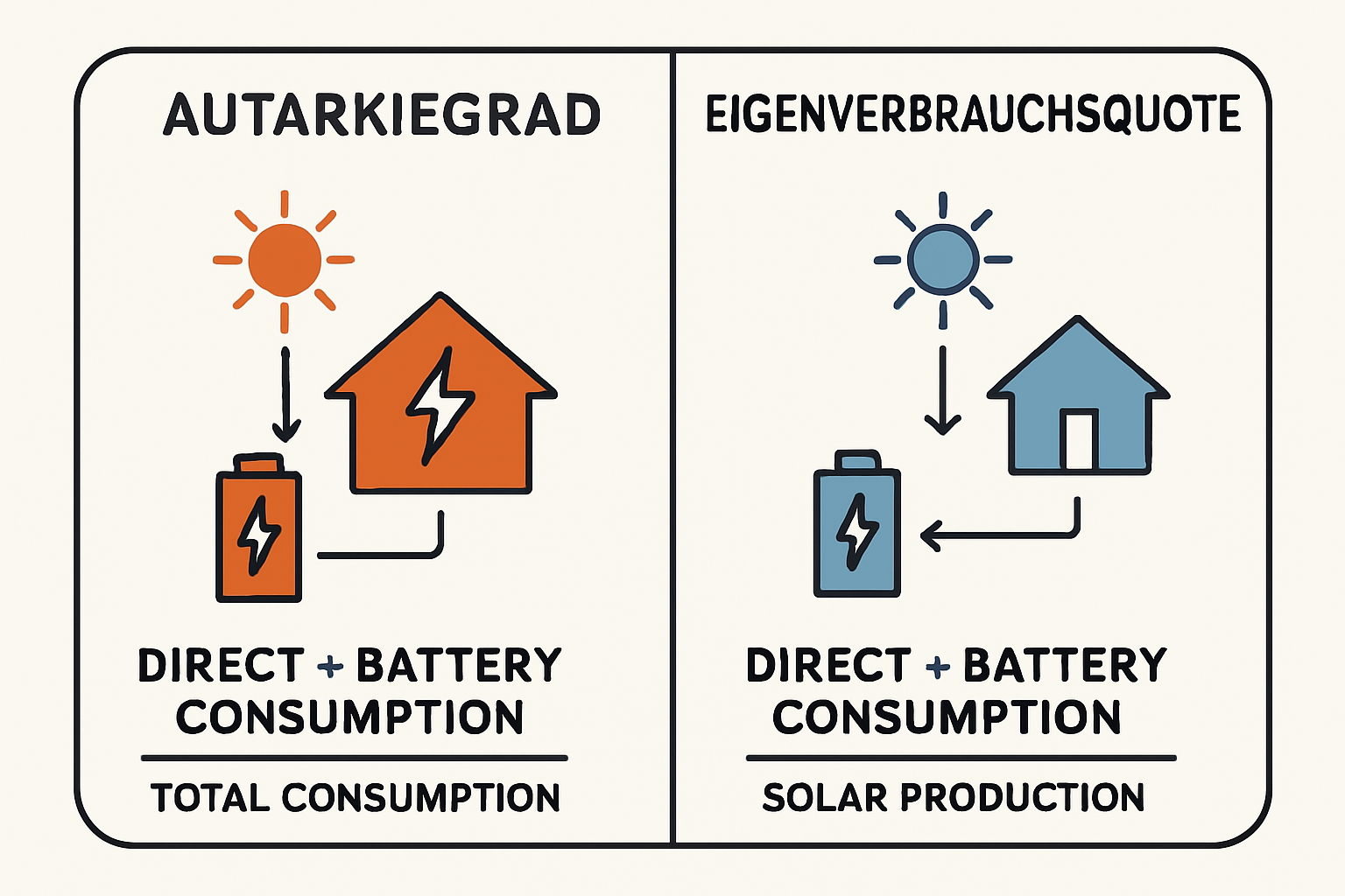 Die Rolle eines Stromspeichers für Autarkiegrad und Eigenverbrauchsquote
