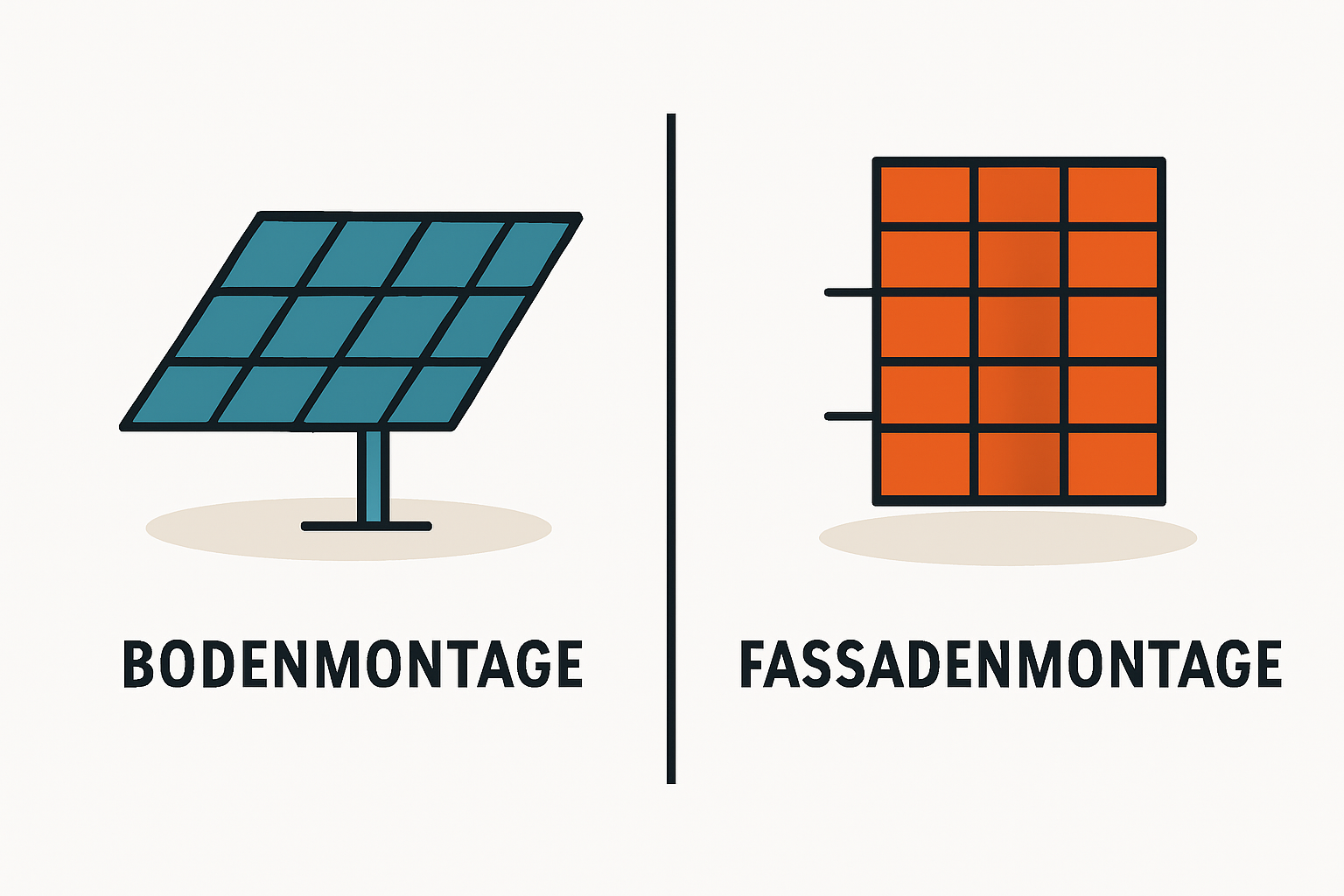 Bodenmontage oder Fassadenmontage für 4-Panel-System wählen