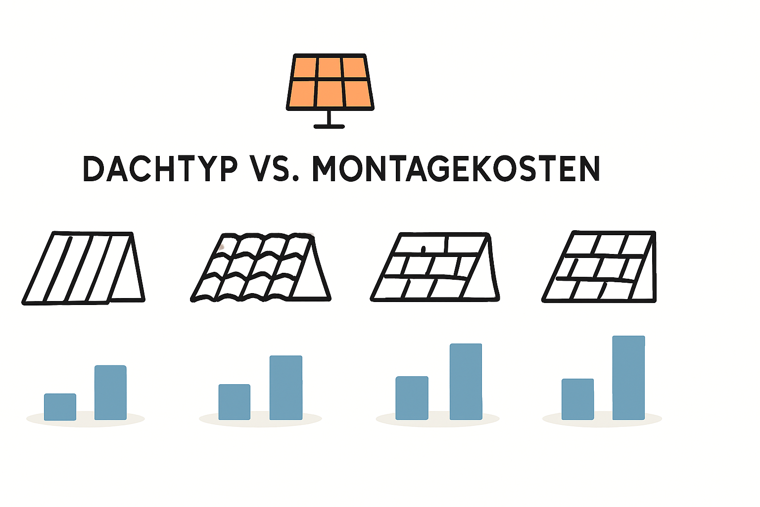 Wie die Dacheindeckung Montagekosten bei PV-Anlagen beeinflusst
