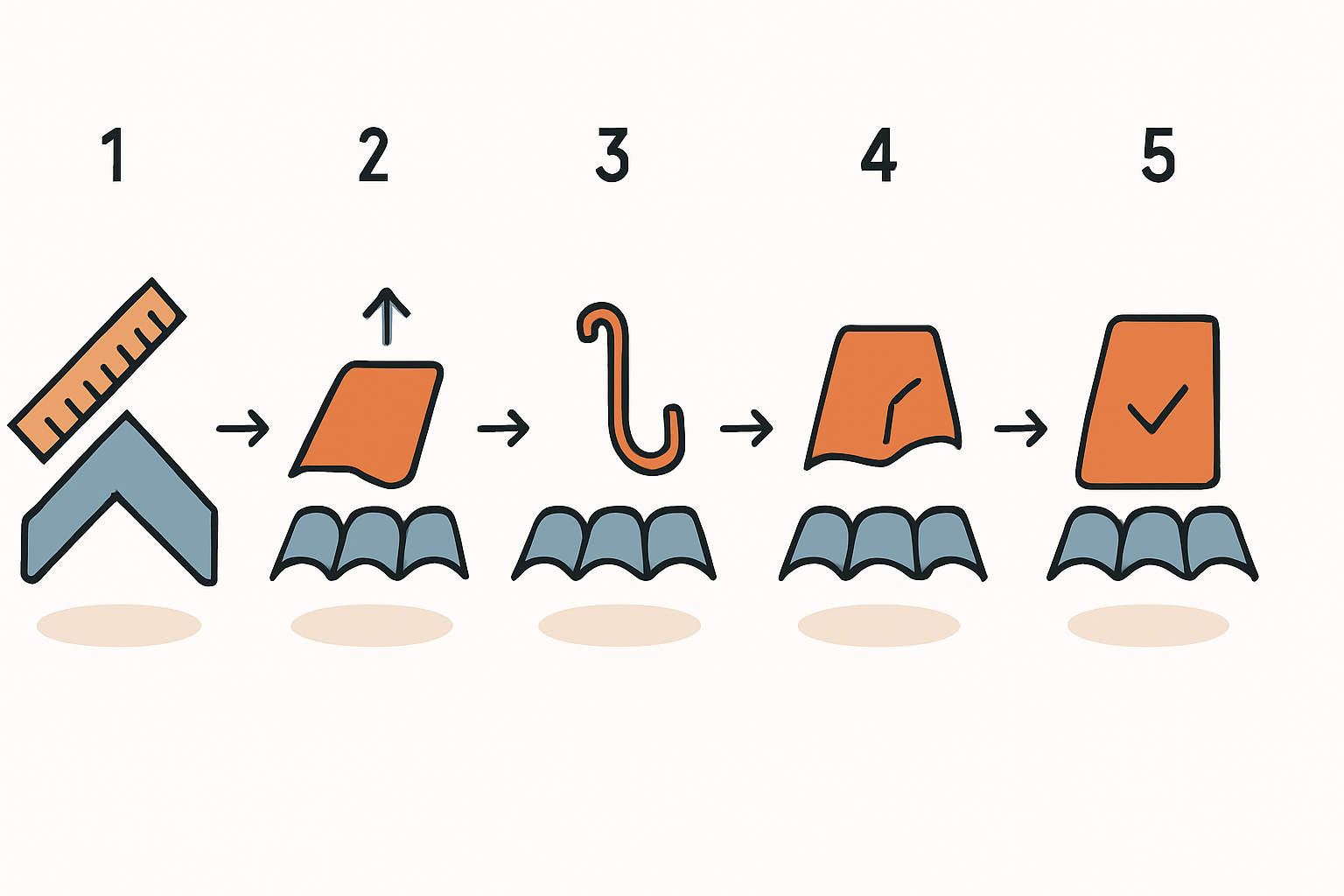 Material und Form von Dachhaken