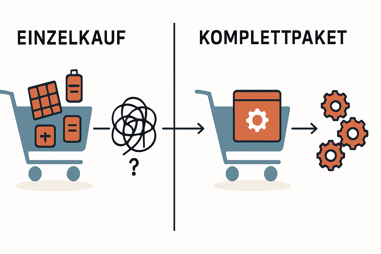 Komponenten-Einzelkauf oder Komplettpaket für Photovoltaik