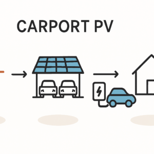 Fallstudie Carport-PV zur Nutzung von Solarstrom für E-Autos