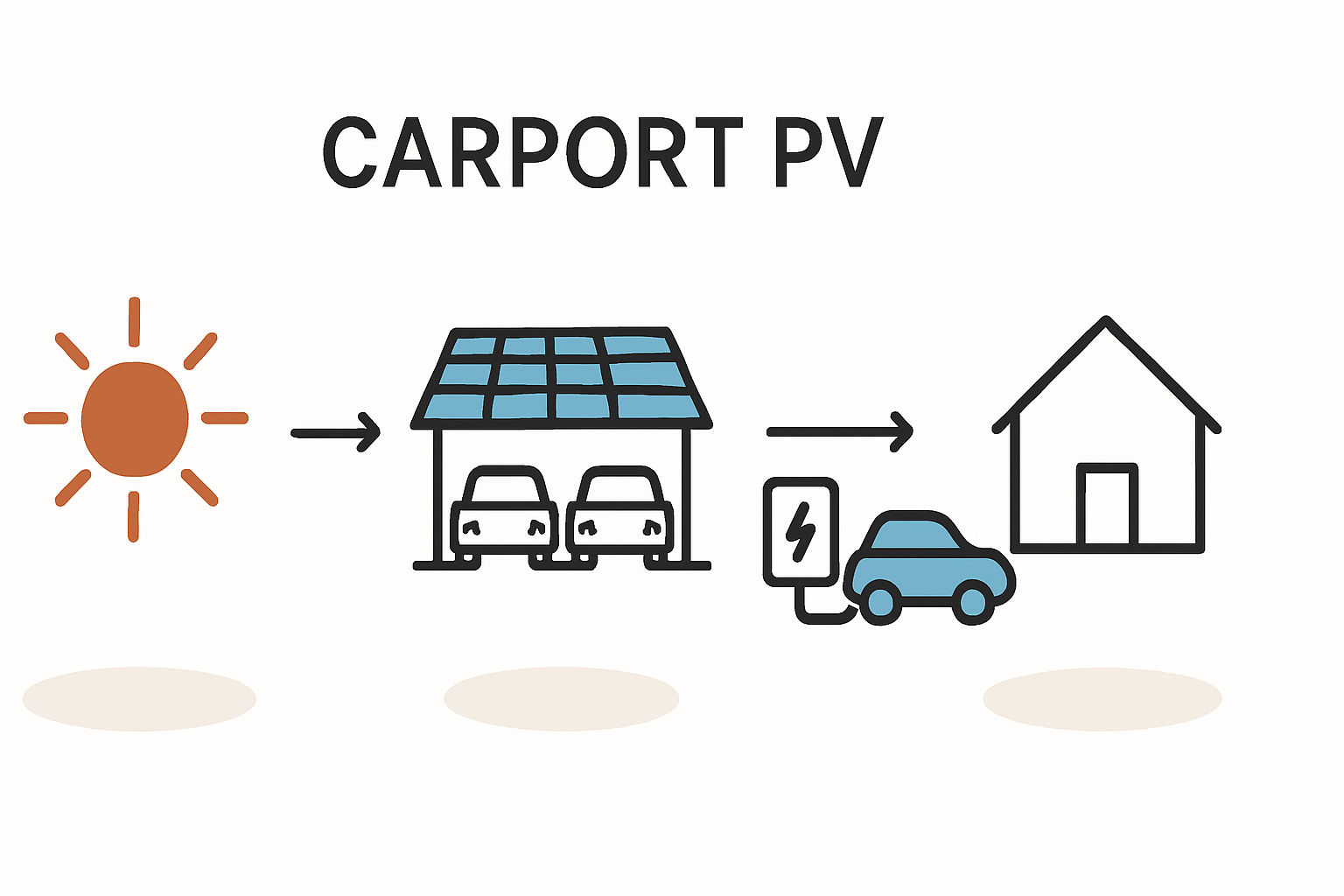 Fallstudie Carport-PV zur Nutzung von Solarstrom für E-Autos
