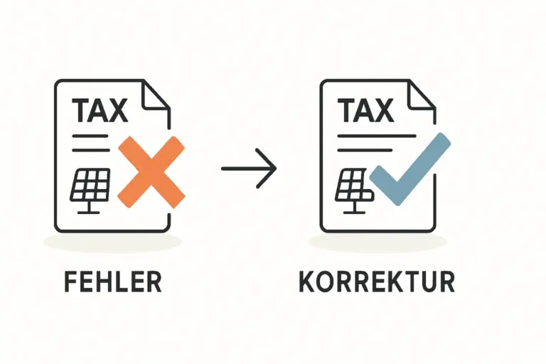 Fehler bei PV-Steuererklärung richtig korrigieren