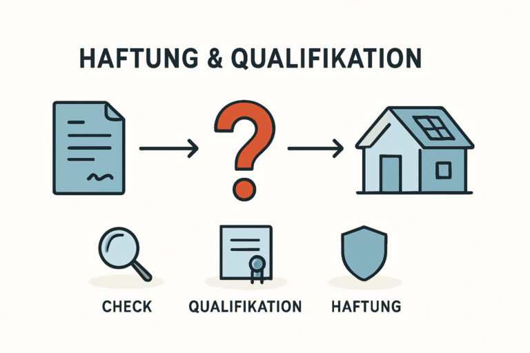 Haftung und Qualifikation des Montageteams prüfen