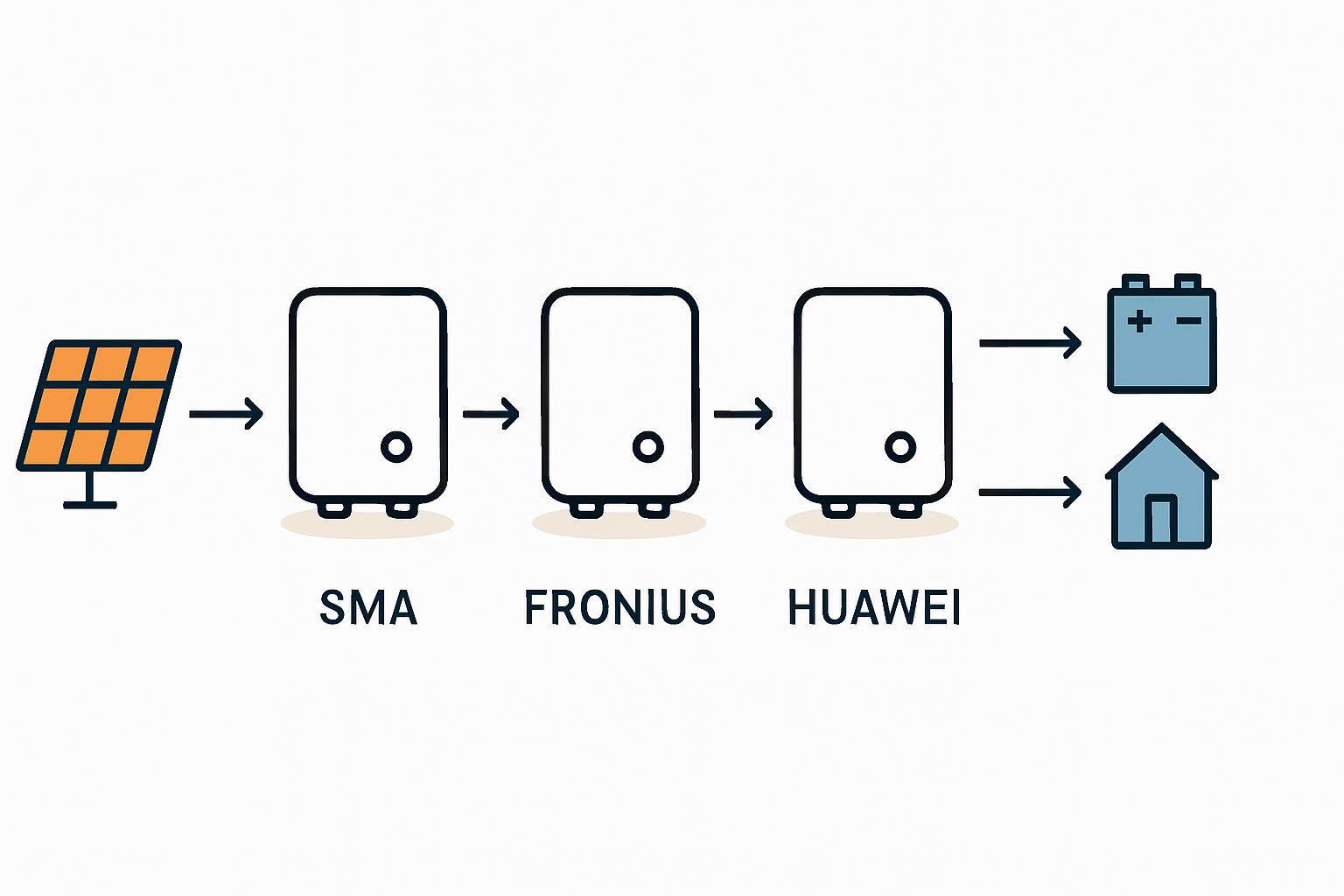 Hybrid-Wechselrichter von SMA Fronius und Huawei im Vergleich