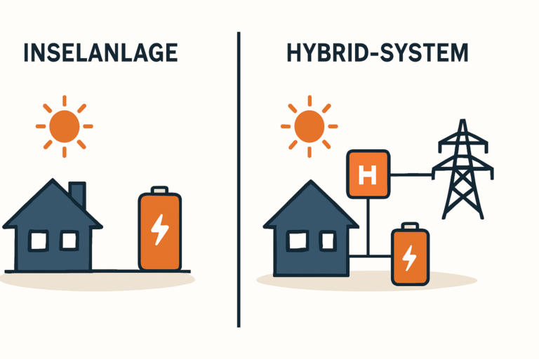 Unterschied Inselanlage und netzgekoppelte PV-Anlage mit Notstrom