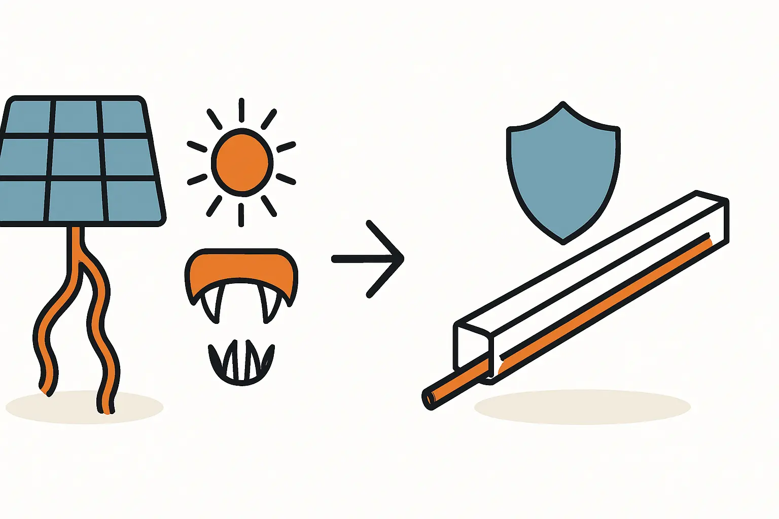 Sichere ästhetische Kabelführung bei PV-Anlagen